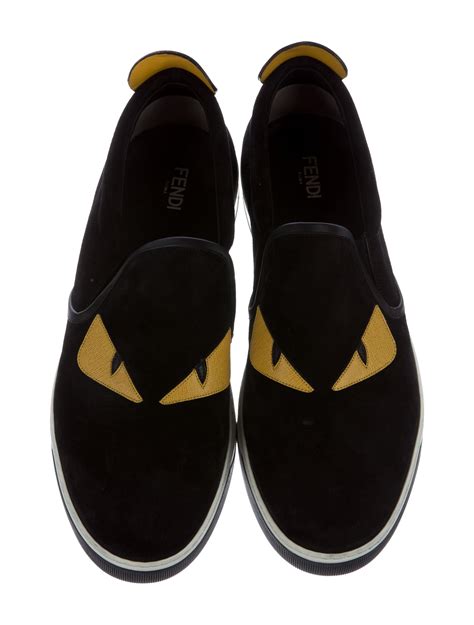 fendi monster slip on sneakers